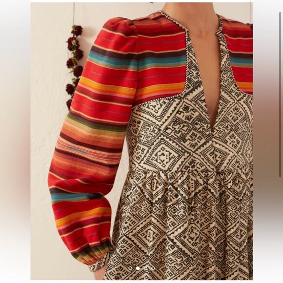 NWT NEW Alix of Bohemia Winifred Orange Bloom Maxi Dress XS - Picture 2 of 8